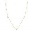 14kt Gold White Sapphire Drop Necklace-1