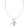 Silver Ocean Wave Charm Necklace-1