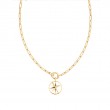 Gold Star Circle Charm Necklace-1