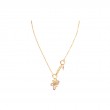 Gold Flower Power Pink Charm Necklace-1