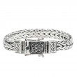 Sterling Silver Heavy Celtic Square Dragon Weave Bracelet-1