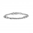 Sterling Silver Wheat Link Hinged Bracelet-1