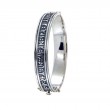 Sterling Silver Oxidized Viking Rune Wide Bangle-1