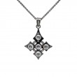 Sterling Silver Ruthenium Blue Topaz Celtic Cross-1