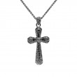 Sterling Silver Ruthenium CZ Celtic Cross-1