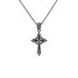 Sterling Silver Ruthenium CZ Small Celtic Cross-1