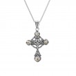 Sterling Silver 10k Celtic CZ Cross Pendant-1