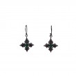 Sterling Silver Emerald .43ctw Black Rhodium Celtic Cross Earrings-1