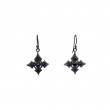 Sterling Silver Sapphire .69ctw Black Rhodium Celtic Cross Earrings-1