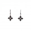 Sterling Silver Raw Diamond .30ctw Black Rhodium Celtic Cross Earrings-1