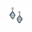 Sterling Silver Sky Blue Enamel and White CZ Earrings-1