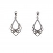 Sterling Silver Rhodium CZ Love's Chalice Post Earrings-1