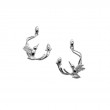 Sterling Silver Rhodium Hummingbird on Hook Post Earrings-1