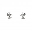 Sterling Silver Rhodium Hummingbird Stud with Butterfly Backing-1