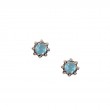 Sterling Silver Rhodium Sky Blue Topaz & CZ Celestial Stud Earrings-1