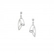 Sterling Silver Diamond (1.3mm) Butterfly Wing Trinity Post Earrings-1