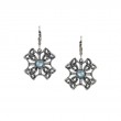 Sterling Silver Sky Blue Topaz & CZ Trinity Aphrodite Leverback Earrings-1