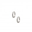 Sterling Silver Huggie Eclipse Small Earrings-1