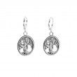 Sterling Silver Tree of Life Leverback Earrings-1