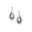 Sterling Silver Black CZ Dragon Post Earrings-1