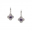 Sterling Silver Amethyst Whirlpool Leverback Earrings-1