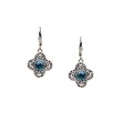 Sterling Silver London Blue Topaz Whirlpool Leverback Earrings-1