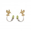 10k Yellow Hummingbird Stud with Sterling Silver  10k Peridot Earring Jacket-1