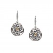 Sterling Silver 10k CZ Forget-Me-Not Leverback Earrings-1