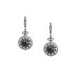 Sterling Silver Rhodium 10k Peacock Fresh Water Pearl & CZ Aphrodite Leverback Earrings-1