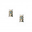 Sterling Silver Rhodium 10k Blue Topaz Rocks 'n Rivers Stud Earring-1