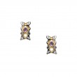 Sterling Silver Rhodium 10k Amethyst Rocks 'n Rivers Stud Earring-1