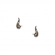 Sterling Silver Rhodium 10k CZ Rocks 'n Rivers Stud Earrings-1