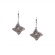 Sterling Silver 10k Labradorite & CZ Star Celestial Leverback Earrings-1