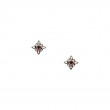 Sterling Silver Rhodium 10k Amethyst Celestial Stud Earrings-1