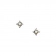 Sterling Silver Rhodium 10k Fresh Water Pearl Celestial Stud Earrings-1