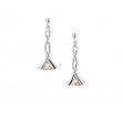 Sterling Silver 10k Trinity Post Dangle Earrings-1