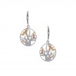 Sterling Silver 10k Dragonfly In Reeds Leverback Earrings-1