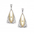 Sterling Silver Rhodium 10k with CZ Tower Gateway Earrings-1