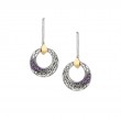 Sterling Silver 10k Celtic Comet Amethyst Round Earrings-1