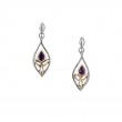 Sterling Silver 10k Guardian Angel Amethyst Earrings-1