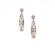 Sterling Silver 10k Rose CZ Brave Heart Earrings-1