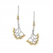 Sterling Silver 18k Tree of Life Hook Earrings-1