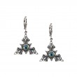 Sterling Silver 10k Sky Blue Topaz & CZ Celestial Leverback Earrings-1