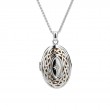 Sterling Silver 22k Gilded Eternity Knot Diamond Set Large Locket-1