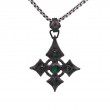 Sterling Silver Large Emerald 1.23ctw Black Rhodium Celtic Cross Pendant-1