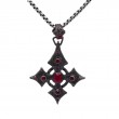 Sterling Silver Large Ruby 2.67ctw Black Rhodium Celtic Cross Pendant-1