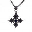 Sterling Silver Large Sapphire 2.61ctw Black Rhodium Celtic Cross Pendant-1