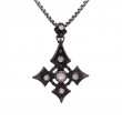 Sterling Silver Large Raw Diamond .70ctw Black Rhodium Celtic Cross Pendant-1