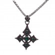 Sterling Silver Medium Emerald .71ctw Black Rhodium Celtic Cross Pendant-1