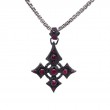 Sterling Silver Medium Ruby .72ctw Black Rhodium Celtic Cross Pendant-1